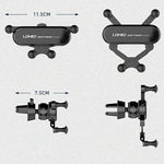 LDNIO MG03 Four-Point Gravity Sensing Car Phone Holder 360 Degree Rotation Air Vent Mount for 4.7-7 Inch Smartphones