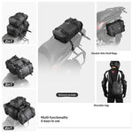 RHINOWALK MT2215 15L Motorcycle Tail Bag Waterproof Rear Seat Cargo Rack Bag for Touring Adventure