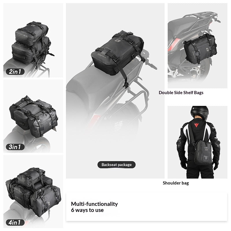 RHINOWALK MT2215 15L Motorcycle Tail Bag Waterproof Rear Seat Cargo Rack Bag for Touring Adventure