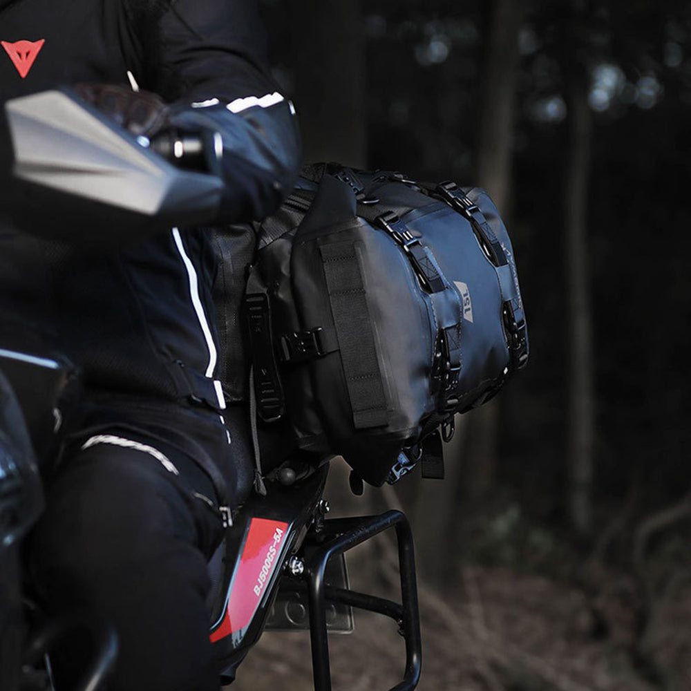 RHINOWALK MT2215 15L Motorcycle Tail Bag Waterproof Rear Seat Cargo Rack Bag for Touring Adventure