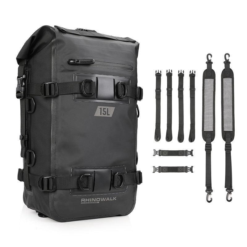 RHINOWALK MT2215 15L Motorcycle Tail Bag Waterproof Rear Seat Cargo Rack Bag for Touring Adventure