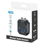 W25 Bluetooth-compatible 5.4 Audio Transceiver with AUX + RCA Dual Port & TF Card Slot Car Audio Adapter for Speakers