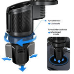 Magnetic Wireless Charging Car Phone Mount with Expandable Cup Holder Tray