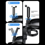 Magnetic Wireless Charging Car Phone Mount with Expandable Cup Holder Tray