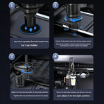 Magnetic Wireless Charging Car Phone Mount with Expandable Cup Holder Tray