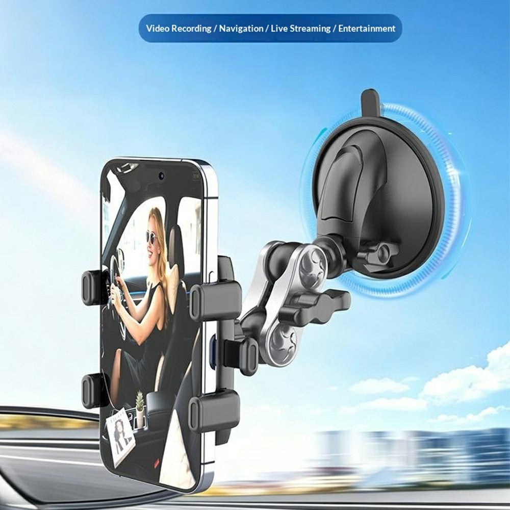 X271 Series Suction Cup Cell Phone Mount 360 Degree Rotation Aluminum Alloy Car Phone Holder for Dashboard Windshield
