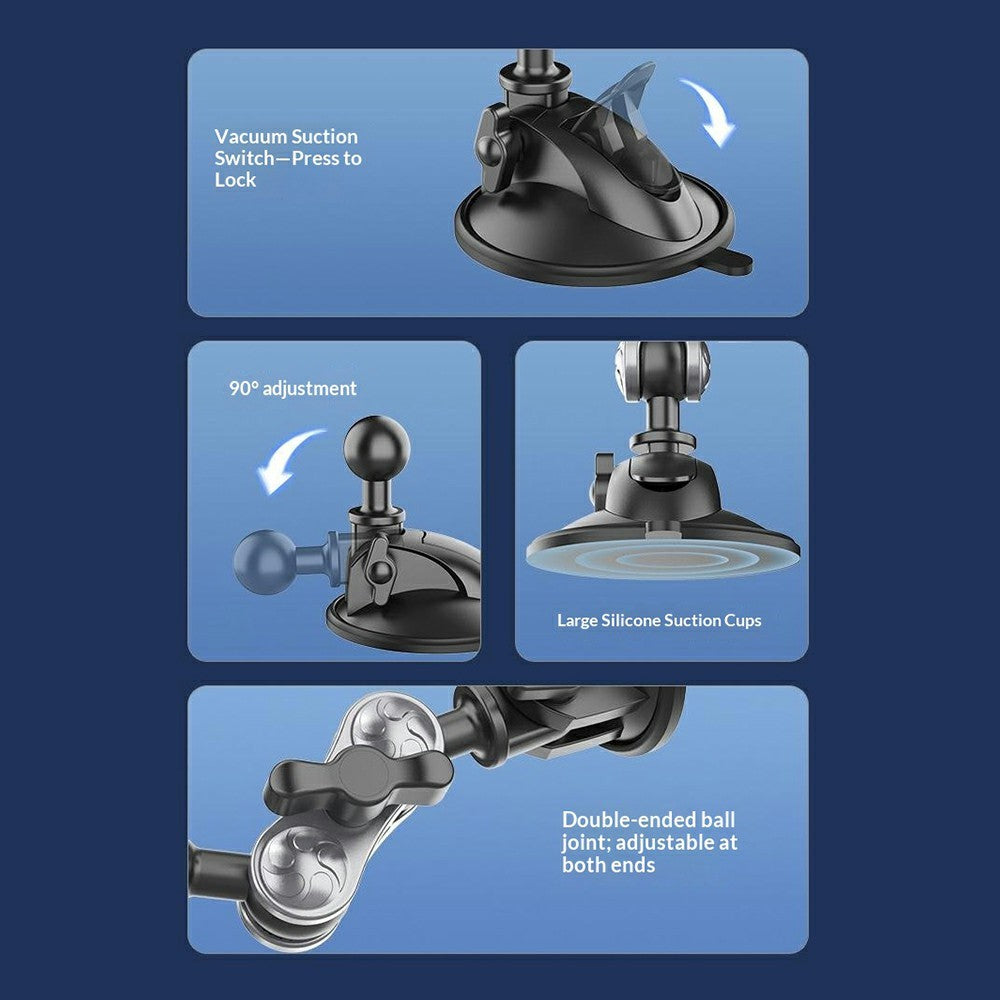 X271 Series Suction Cup Cell Phone Mount 360 Degree Rotation Aluminum Alloy Car Phone Holder for Dashboard Windshield