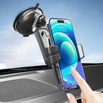 Car Phone Mount 360 Degree Rotation Vacuum Suction One Click Release Stand for Windshield Dashboard