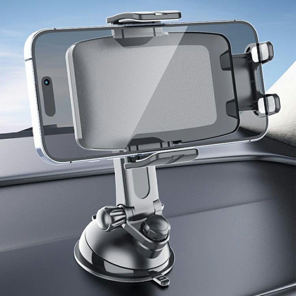 Car Phone Mount 360 Degree Rotation Vacuum Suction One Click Release Stand for Windshield Dashboard