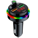 PDF17 Bluetooth-compatible Car Charger 2 USB + Type-C PD 25W Fast Charging Car Charger Adapter Bluetooth-compatible Call Receiver Support TF Card / BT Music Player