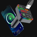 PDF18 PD 25W+QC3.0 Car Charger Bluetooth-compatible MP3 Player Car Charger Adapter Support Hands-Free Calls U-Disk Lossless Sound Quality