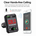 A6 BT FM Transmitter Car Charger with 2 USB Ports Car MP3 Player Supports U Disk, TF Card, Bluetooth-compatible Hands-Free Calling