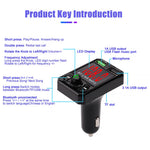A6 BT FM Transmitter Car Charger with 2 USB Ports Car MP3 Player Supports U Disk, TF Card, Bluetooth-compatible Hands-Free Calling