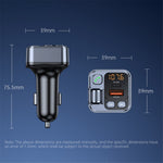 T16 PD 30W Car Charger Bluetooth-compatible MP3 Player FM Transmitter Charger Adapter with LED Screen
