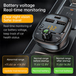 T02 PD 24W Bluetooth-compatible Car Charger MP3 Player Multifunction Car Charger Adapter with 2USB, Type-C Ports