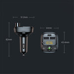 T02 PD 24W Bluetooth-compatible Car Charger MP3 Player Multifunction Car Charger Adapter with 2USB, Type-C Ports