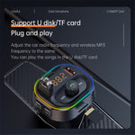 T86 QC3.0 / PD Car Charger Bluetooth-compatible MP3 Player FM Transmitter Cigarette Lighter Charger Support U Disk / TF Card