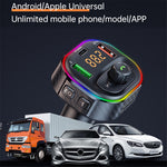 T86 QC3.0 / PD Car Charger Bluetooth-compatible MP3 Player FM Transmitter Cigarette Lighter Charger Support U Disk / TF Card