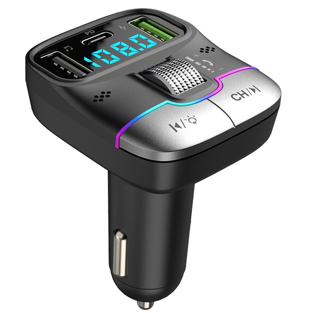 GZ01 Bluetooth-compatible 5.3 Hands-free Call U-disk MP3 Music Player Type-C + Dual USB Car Charger