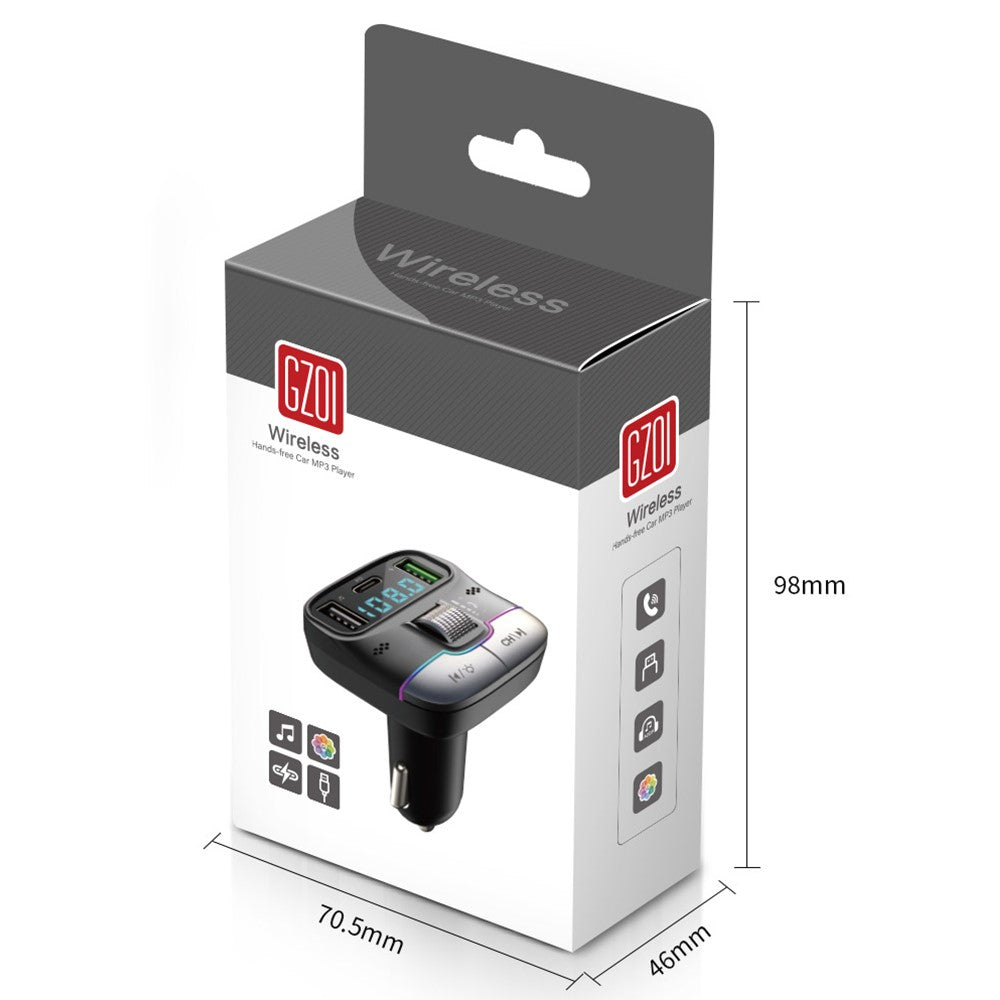 GZ01 Bluetooth-compatible 5.3 Hands-free Call U-disk MP3 Music Player Type-C + Dual USB Car Charger