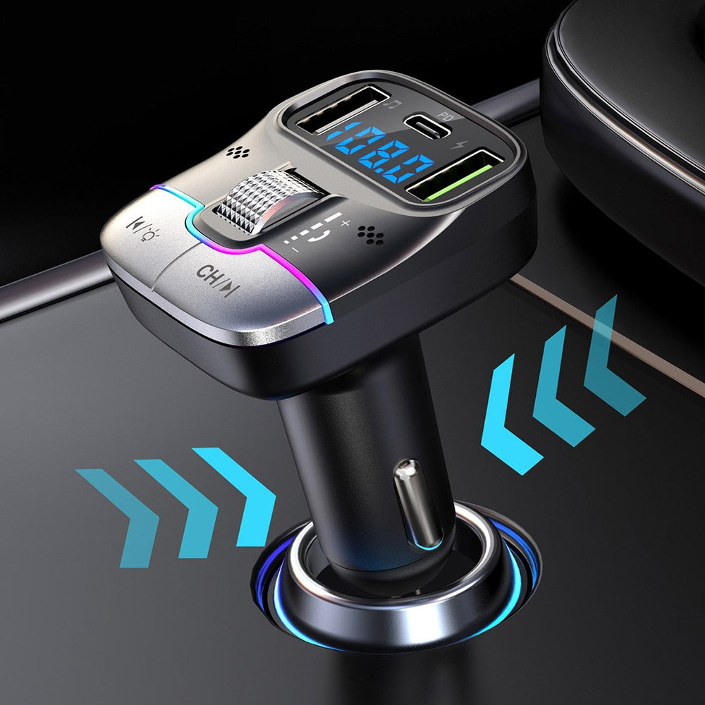 GZ01 Bluetooth-compatible 5.3 Hands-free Call U-disk MP3 Music Player Type-C + Dual USB Car Charger