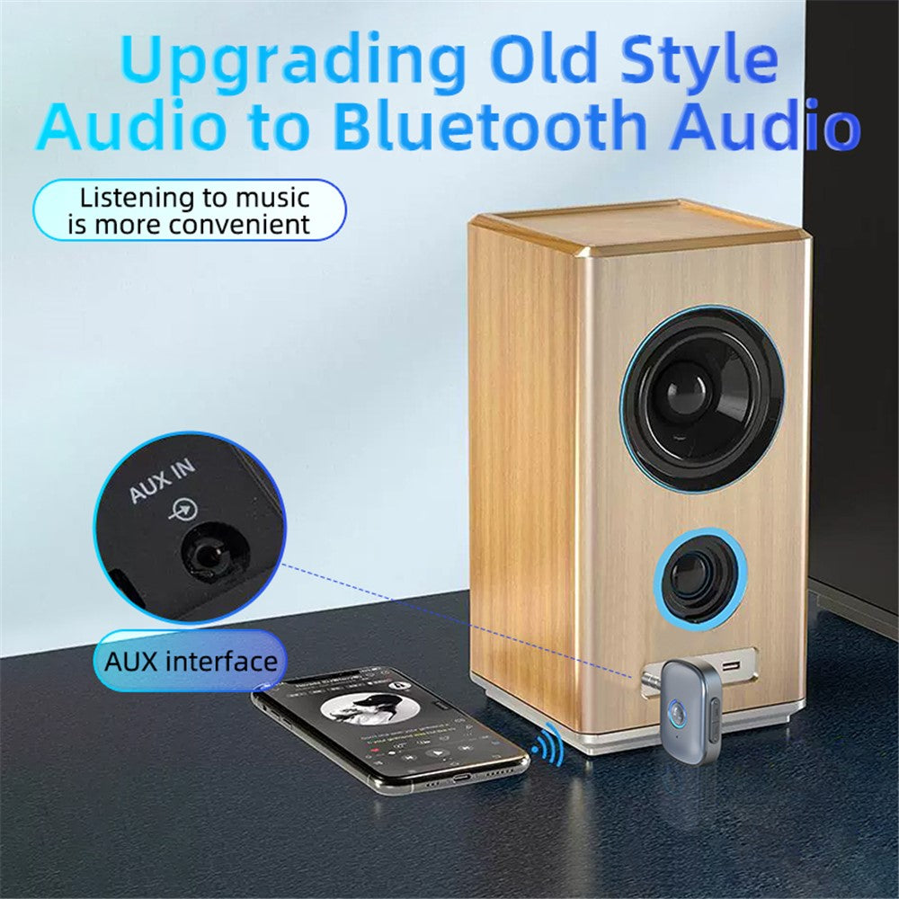 W1 Hands Free AUX Car Bluetooth-compatible Receiver Portable Mini BT 5.3 Receiver Car Audio Adapter