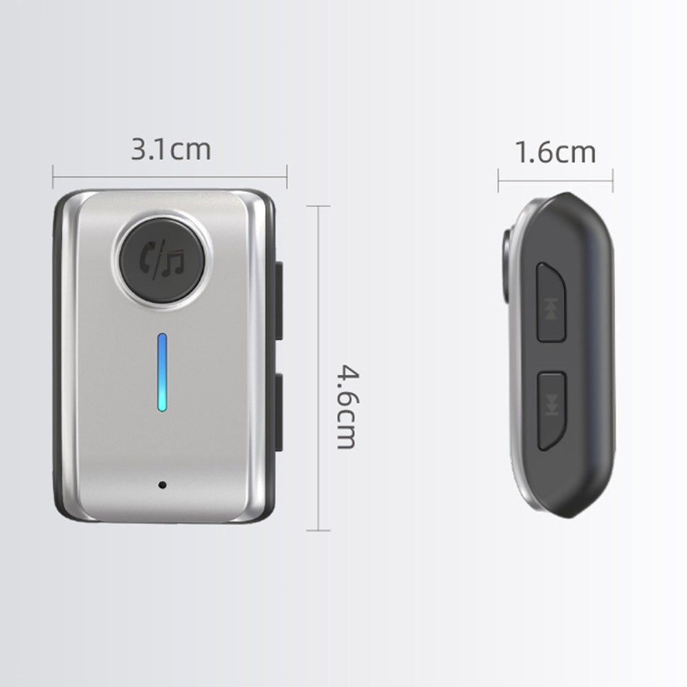 W2 Håndfri AUX Bil Bluetooth-kompatibel Modtager Bærbar BT 5.3 Bilstereo Adapter med Type-C Indgang, TF Kortslot