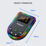 Q5 2-in-1 Bluetooth-compatible 5.3 Audio Adapter with Audio Receiver/Transmitter, Car MP3 Player with Colorful Ambient Light