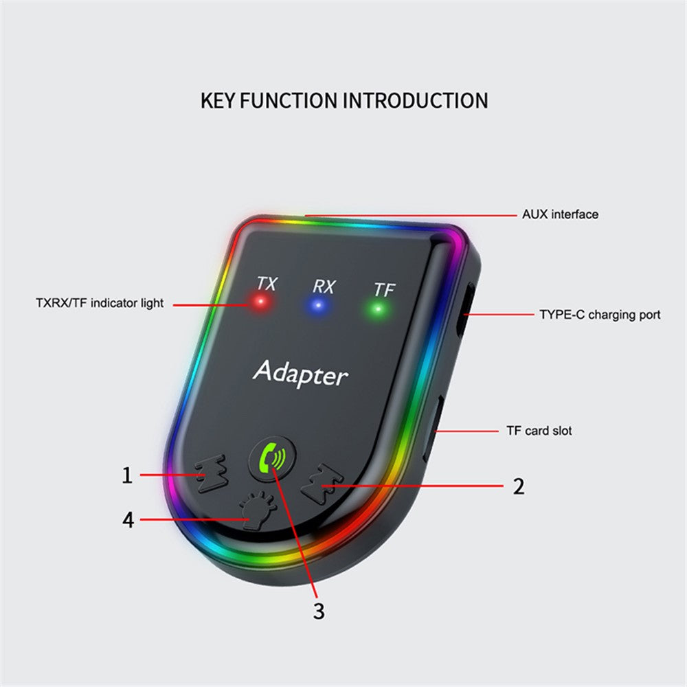 Q6 Portable Mini 2-in-1 Bluetooth-compatible 5.3 MP3 Player Car Audio Adapter Support Receiver / Transmitter