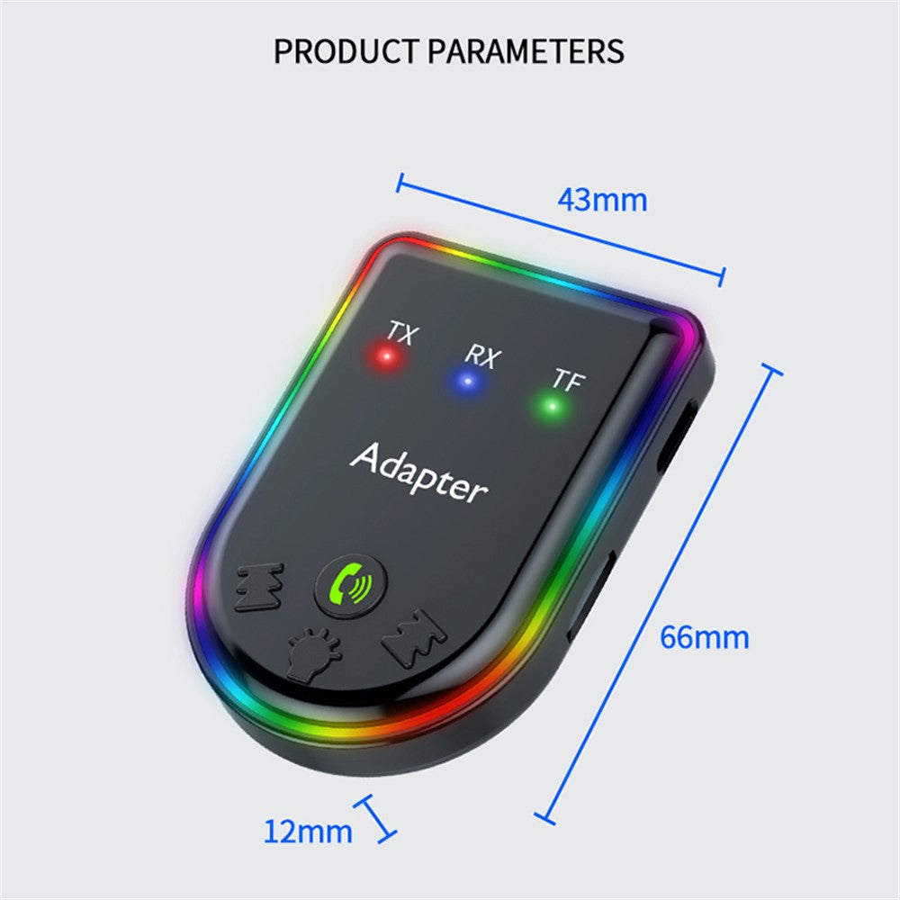 Q6 Portable Mini 2-in-1 Bluetooth-compatible 5.3 MP3 Player Car Audio Adapter Support Receiver / Transmitter