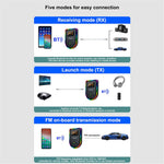 Q7 Bærbar Digital Skærm Bluetooth-kompatibel 5.3 MP3-afspiller 2-i-1 Modtager/Sender Bil Audio Adapter
