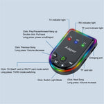 Q4 2-in-1 TX / RX Adapter Bluetooth-compatible 5.3 Car MP3 Player with Light
