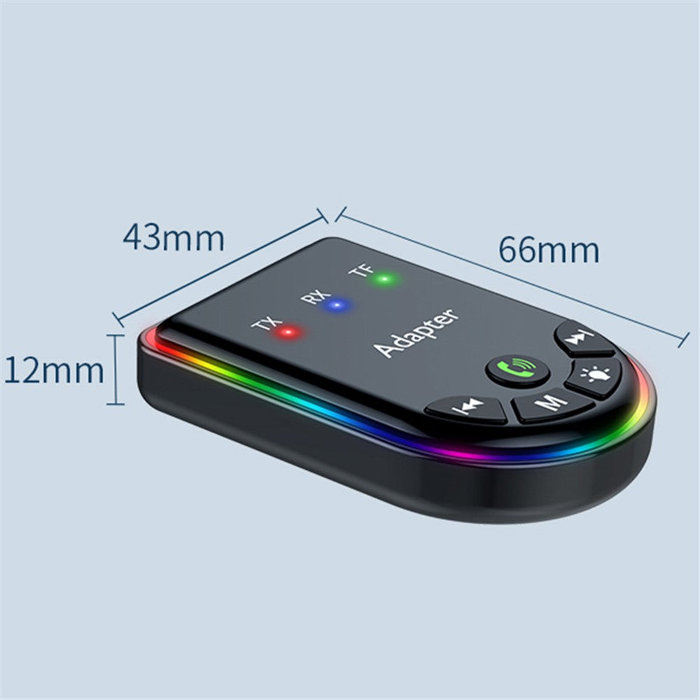 Q4 2-in-1 TX / RX Adapter Bluetooth-compatible 5.3 Car MP3 Player with Light