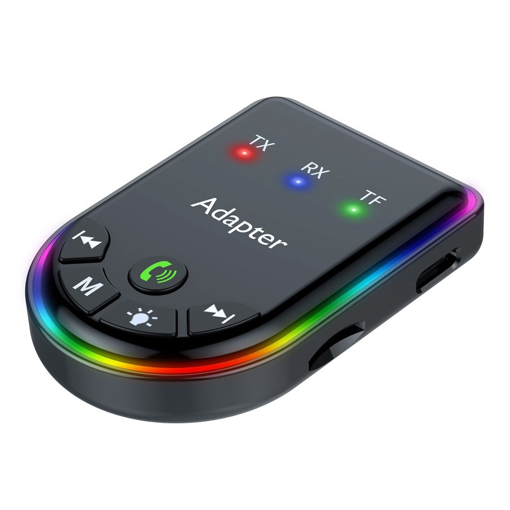 Q4 2-in-1 TX / RX Adapter Bluetooth-compatible 5.3 Car MP3 Player with Light
