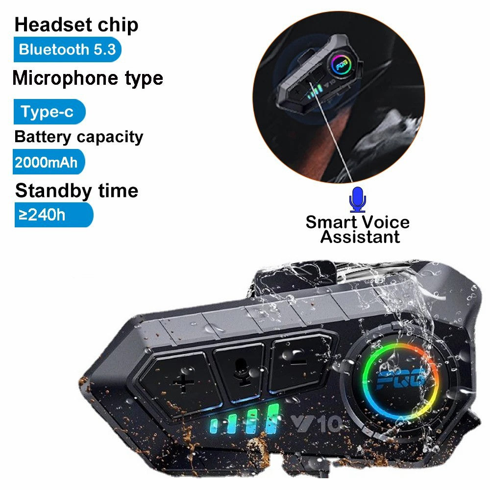 Y10 Motorcycle Helmet Speakers Music Sharing Double Noise Cancellation Helmet Headphone