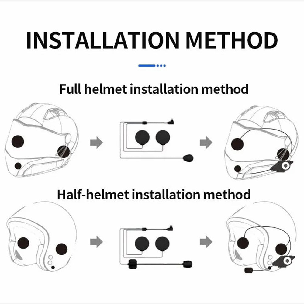 Y60 Motorcycle Bluetooth-compatible Headset Waterproof Helmet Speakers Noise Cancellation / FM Radio