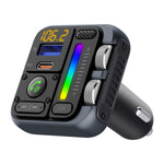 MT04 Bil Bluetooth-kompatibel Adapter FM Transmitter HiFi Musik MP3-afspiller Type-C + USB Biloplader