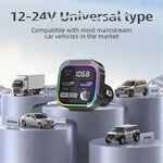C54 Alloy Car Bluetooth-compatible Adapter FM Transmitter MP3 Player PD 30W Type-C + Dual USB Car Charger