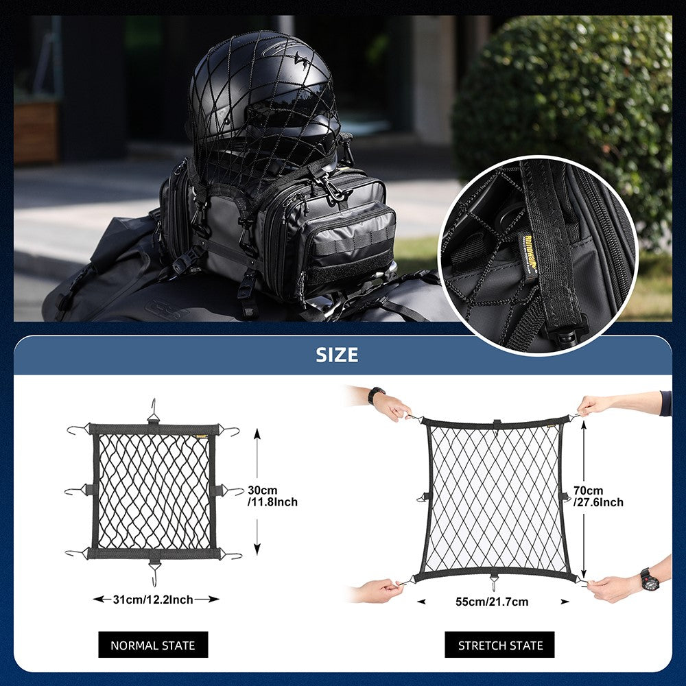RHINOWALK Motorcycle Helmet Fixing Net Anti-loss Motorbike Tail Helmet Holder Net