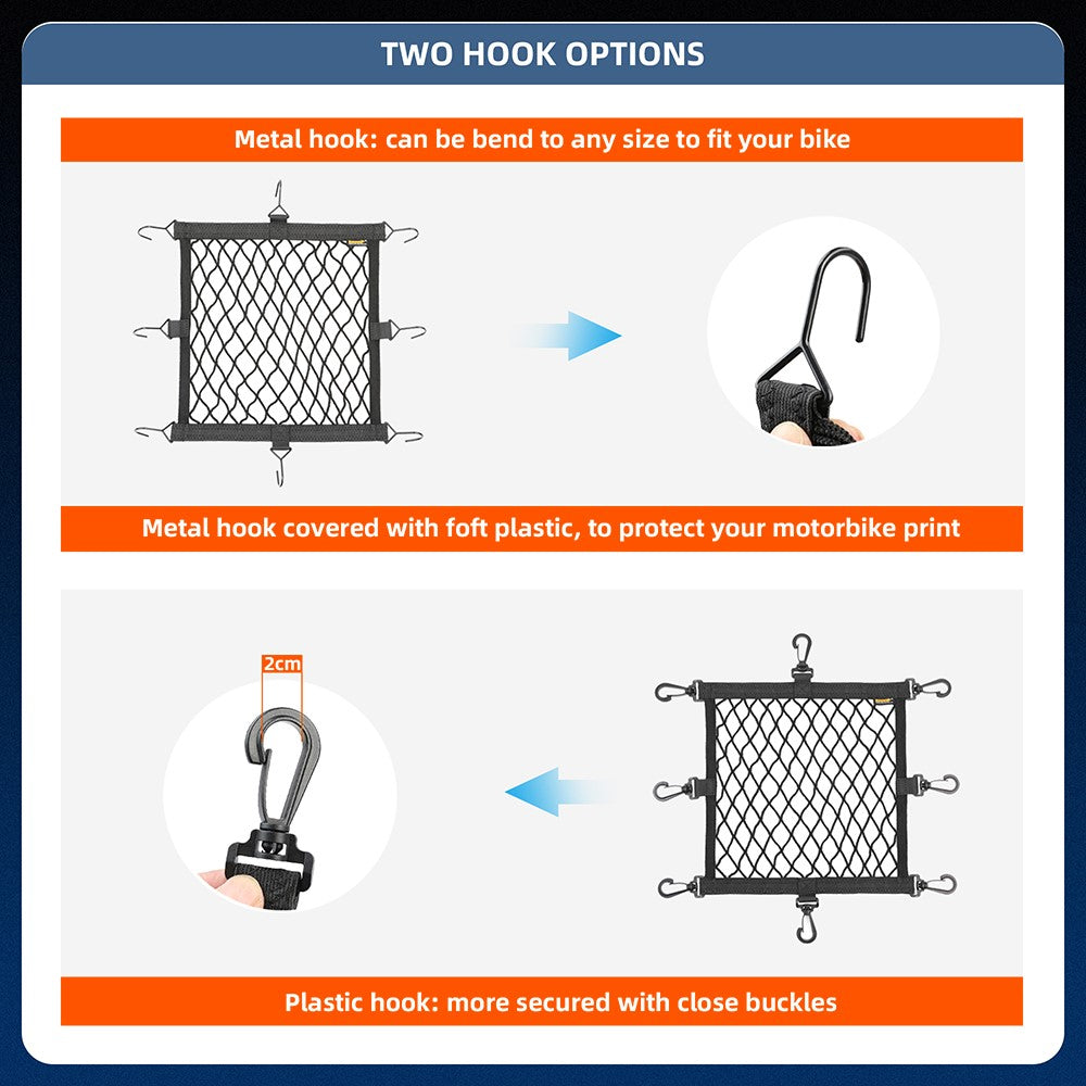 RHINOWALK Motorcycle Helmet Fixing Net Anti-loss Motorbike Tail Helmet Holder Net