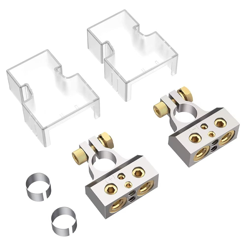 2Pcs Positive and Negative Car Battery Terminal Connectors for Automotive / Marine Battery Clamps