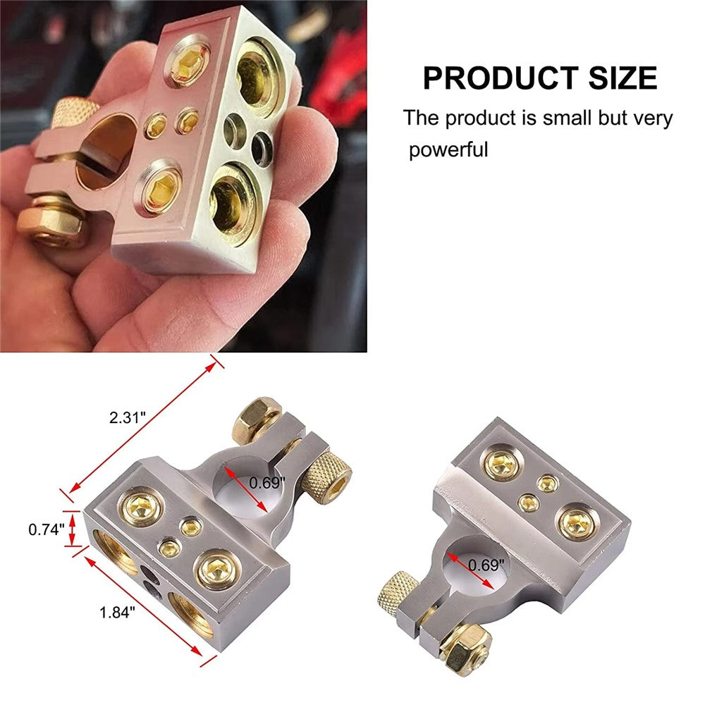 2Pcs Positive and Negative Car Battery Terminal Connectors for Automotive / Marine Battery Clamps