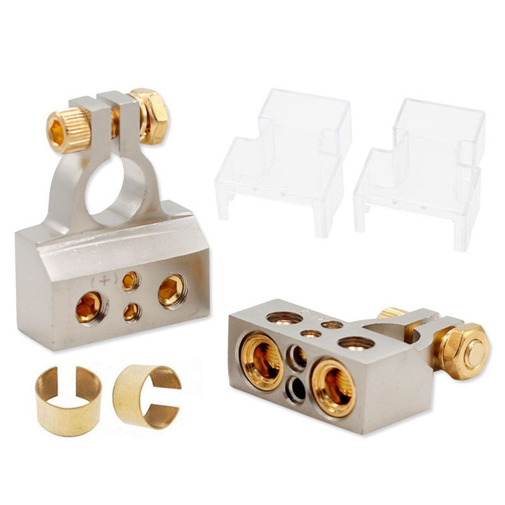 2Pcs Positive and Negative Car Battery Terminal Connectors for Automotive / Marine Battery Clamps