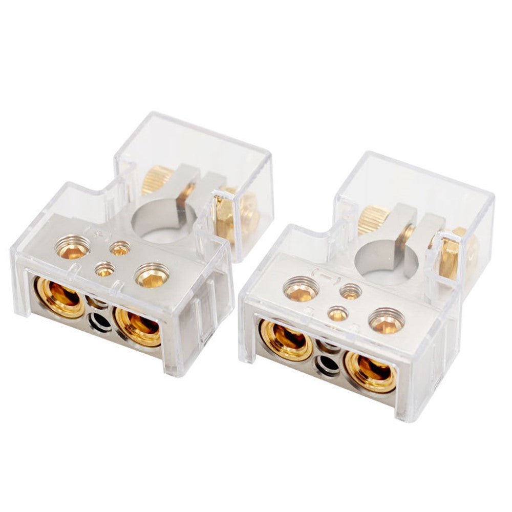 2Pcs Positive and Negative Car Battery Terminal Connectors for Automotive / Marine Battery Clamps