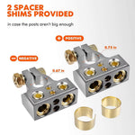 2Pcs Positive and Negative Car Battery Terminal Connectors for Automotive / Marine Battery Clamps
