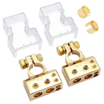2Pcs Positive and Negative Car Battery Terminal Connectors for Automotive / Marine Battery Clamps