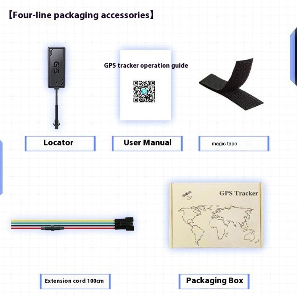 PG07 4G Tracker for Vehicle Motorcycle Car Locator No Charging Required, 4-Wire  /  without Relay