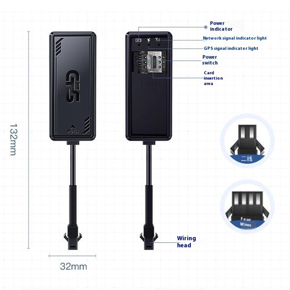 PG07 4G Tracker for Vehicle Motorcycle Car Locator No Charging Required, 4-Wire  /  without Relay
