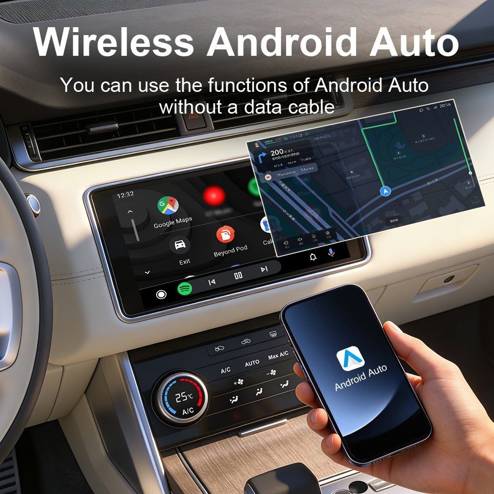 K6 Plus 4 in 1 Wireless CarPlay Adapter USB-A Plug and Play Car Receiver for Wired to Wireless Conversion