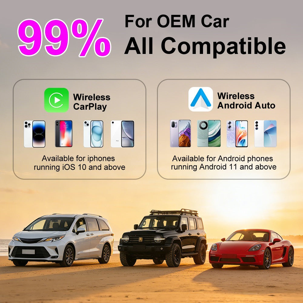 K6 Plus 4 in 1 Wireless CarPlay Adapter USB-A Plug and Play Car Receiver for Wired to Wireless Conversion